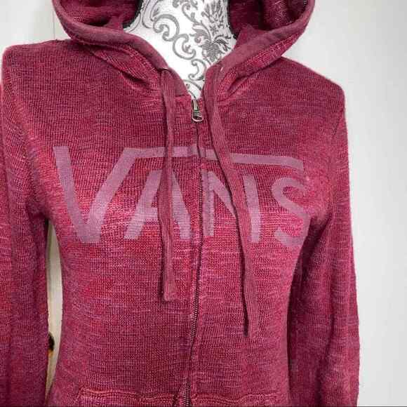 Vans Sweaters - Juniors Maroon Red Vans Hoodie Size Medium Sweatshirt